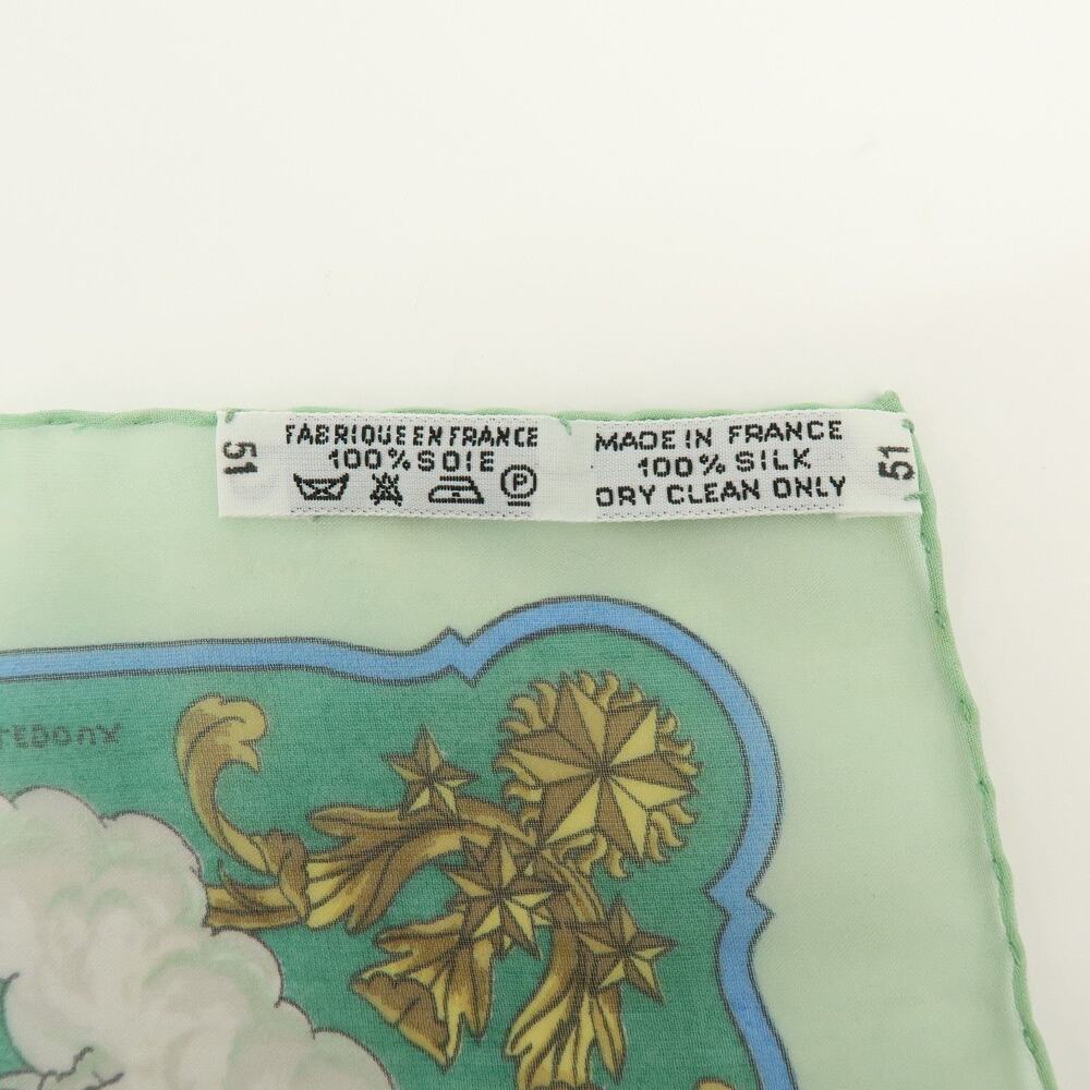 Hermes Carre 40 Cosmos Silk Scarf Green - Picture 6 of 12